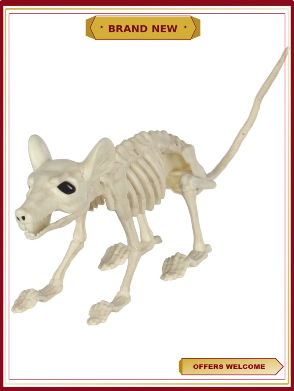 Faux Skeleton Rat Halloween Decoration 7" Creepy Tabletop Prop